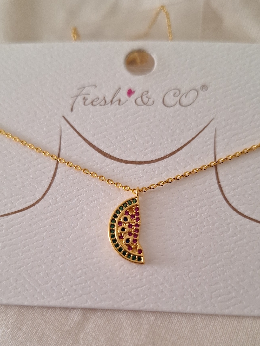 Pave Watermelon Gold Necklace